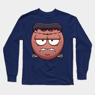 Coconut Frankenstein Monster Face Long Sleeve T-Shirt